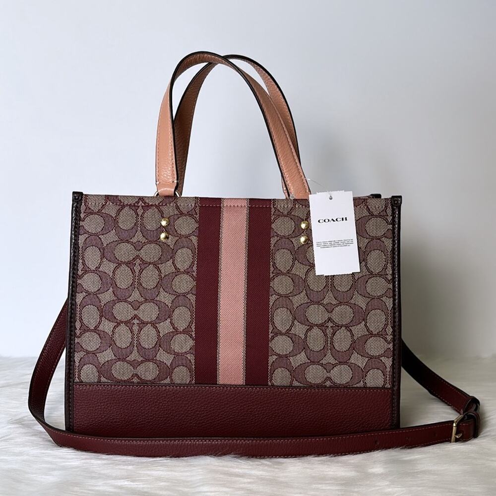NWT Coach Dempsey Carryall In Signature Jacquard With Stripe And Coach Patch - Picture 9 of 12